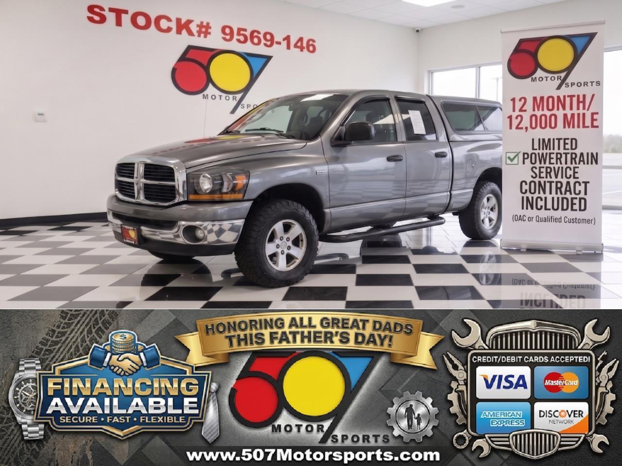 Gray 2006 Dodge RAM 1500 SLT Quad Cab 4WD Pickup Truck Four-Wheel Drive Automatic
