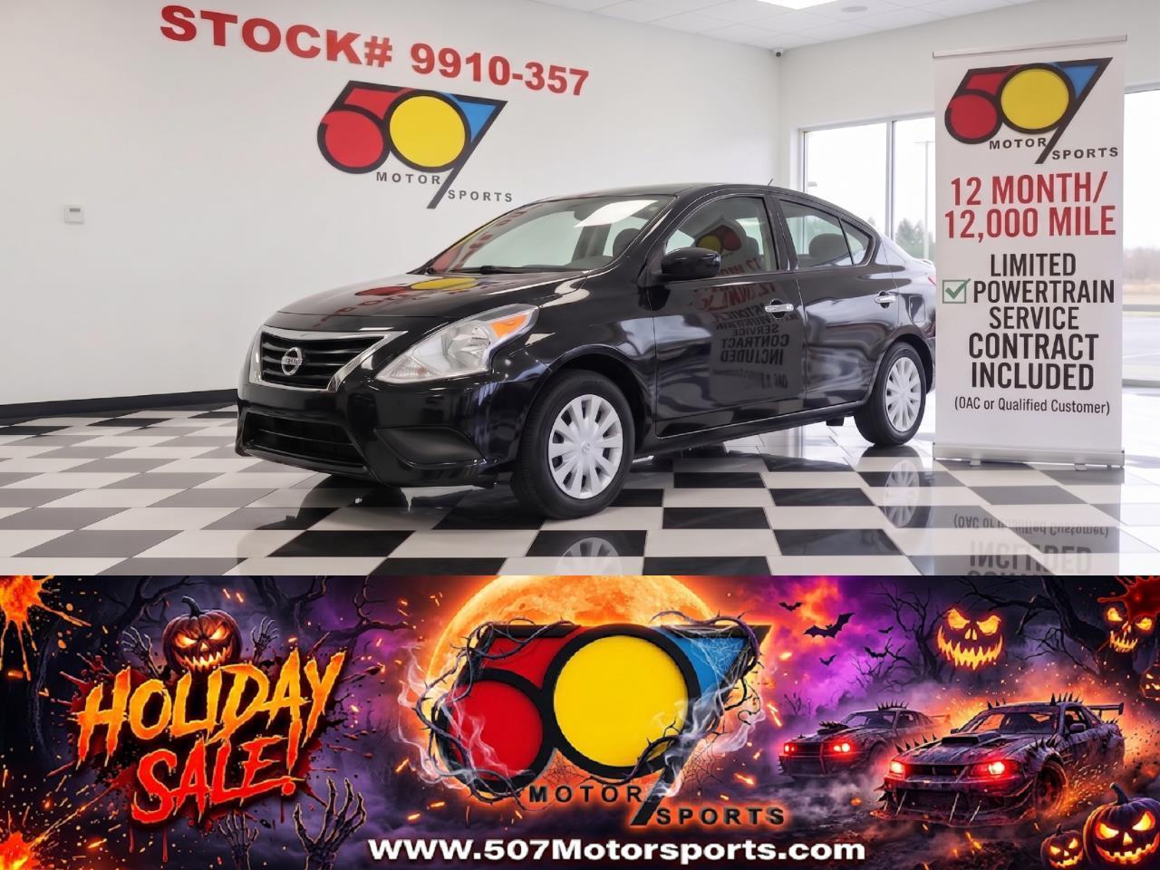 Black 2016 Nissan Versa Sedan Front-Wheel Drive Automatic