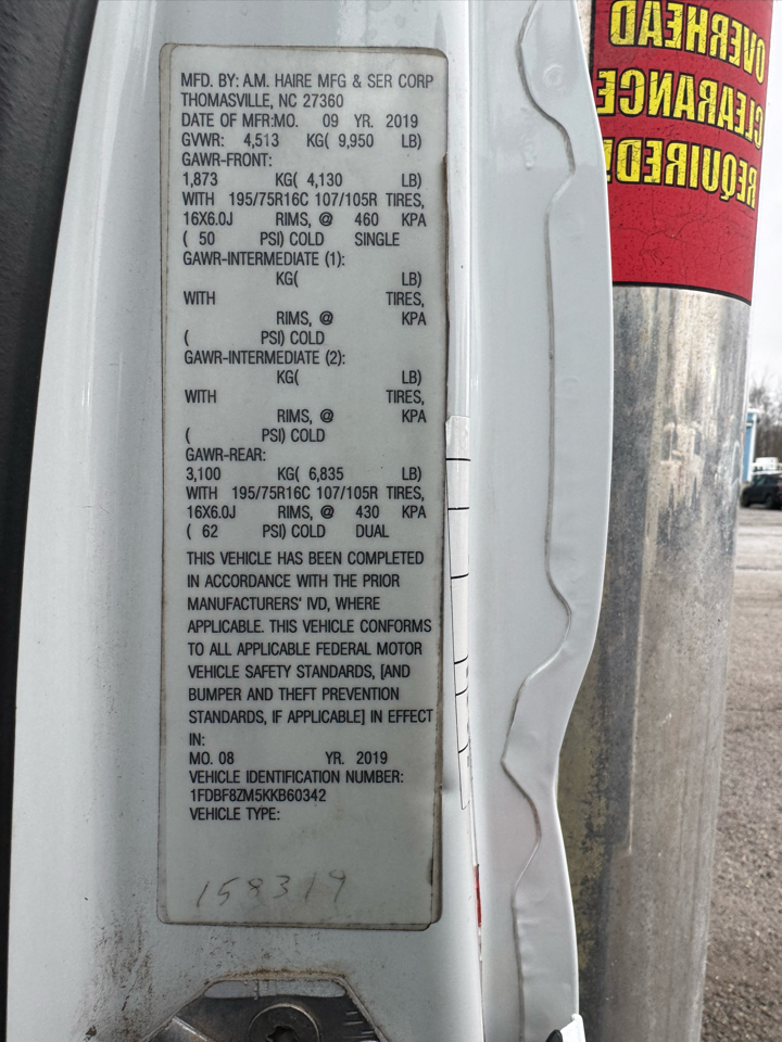 Ford Transit Chassis T-350 DRW 156" WB 9950 GVWR 2019