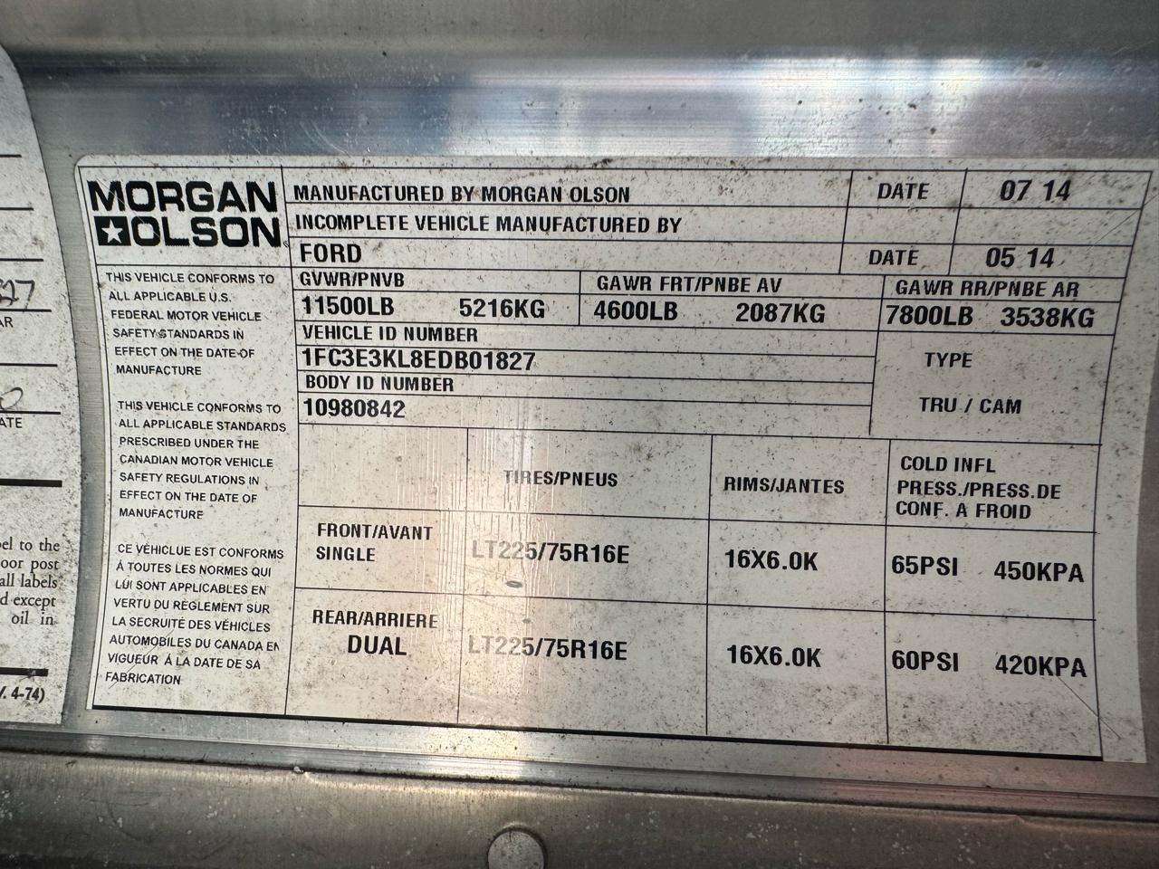 Ford Econoline Commercial Chassis E-350 Stripped Chassis 138" 2014