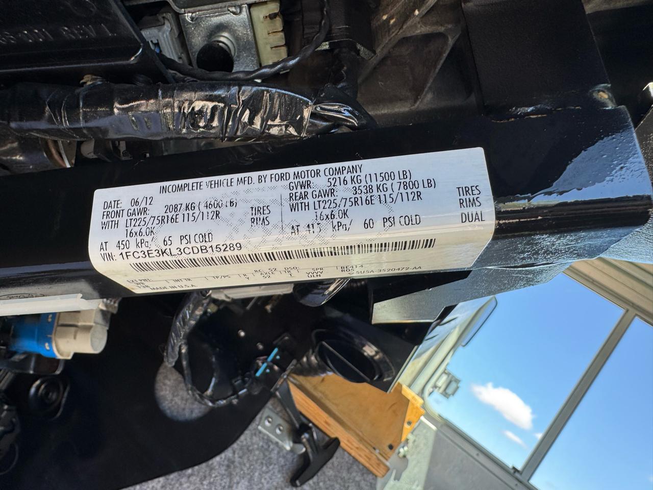 Ford Econoline Commercial Chassis  2012