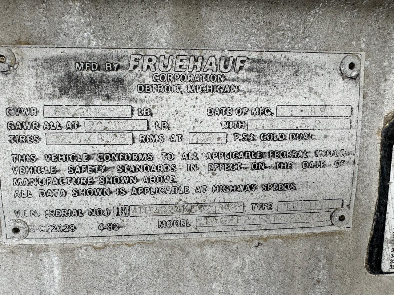 Fruehauf Trailer  1989