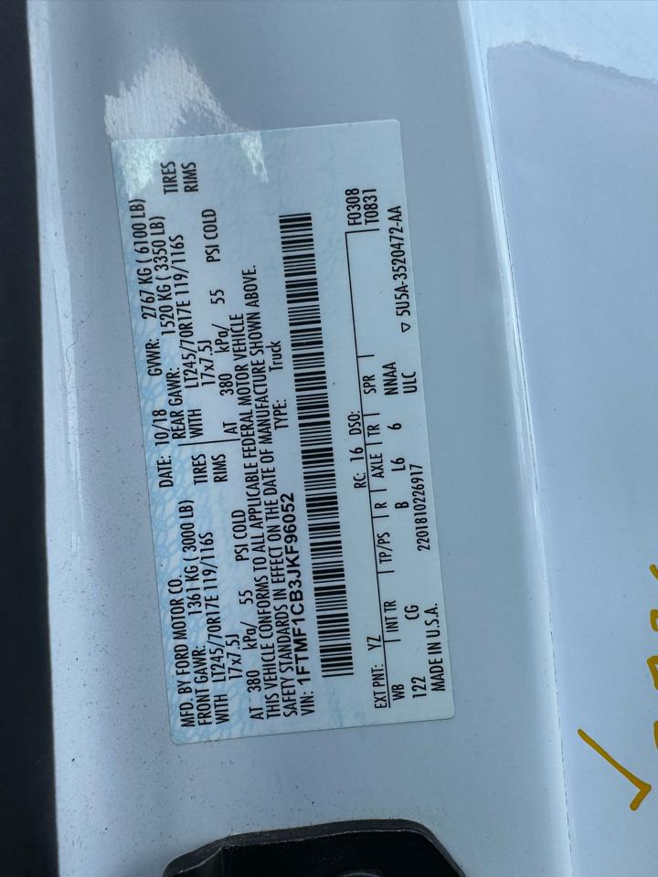 Ford F-150 XLT 2WD Reg Cab 8' Box 2018
