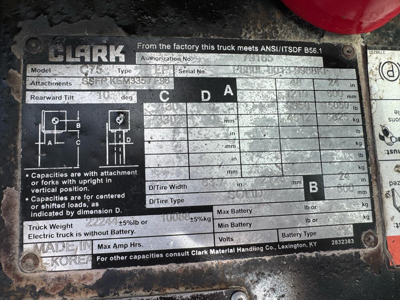 Clark Forklift  2018