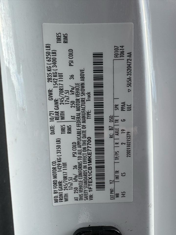 Ford F-150 XL 2WD SuperCab 6.5' Box 2021
