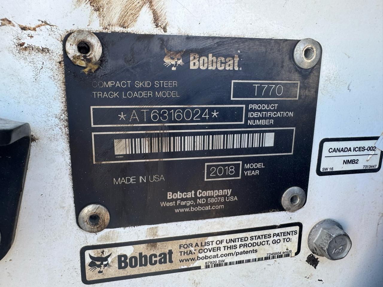 Bobcat T770  2018