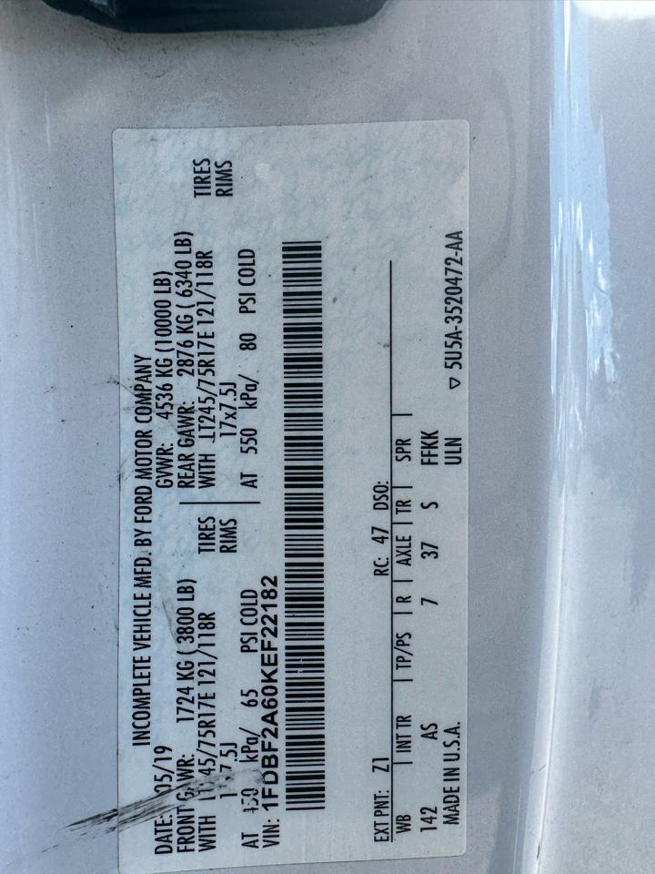 Ford Super Duty F-250 SRW XL 2WD Reg Cab 8' Box 2019