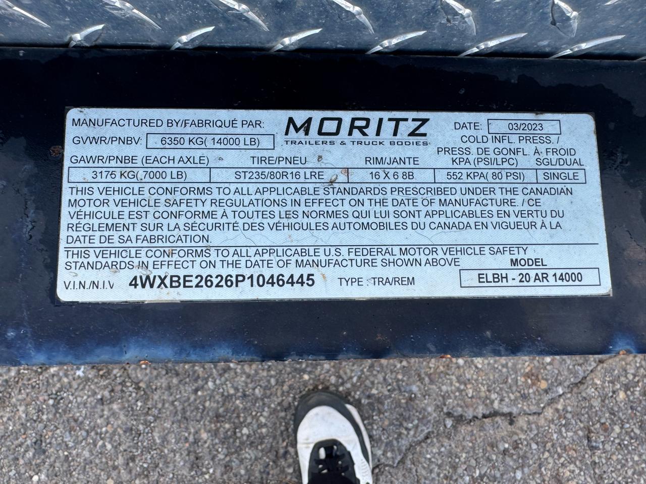 Moritz Equipment Trailer  2023