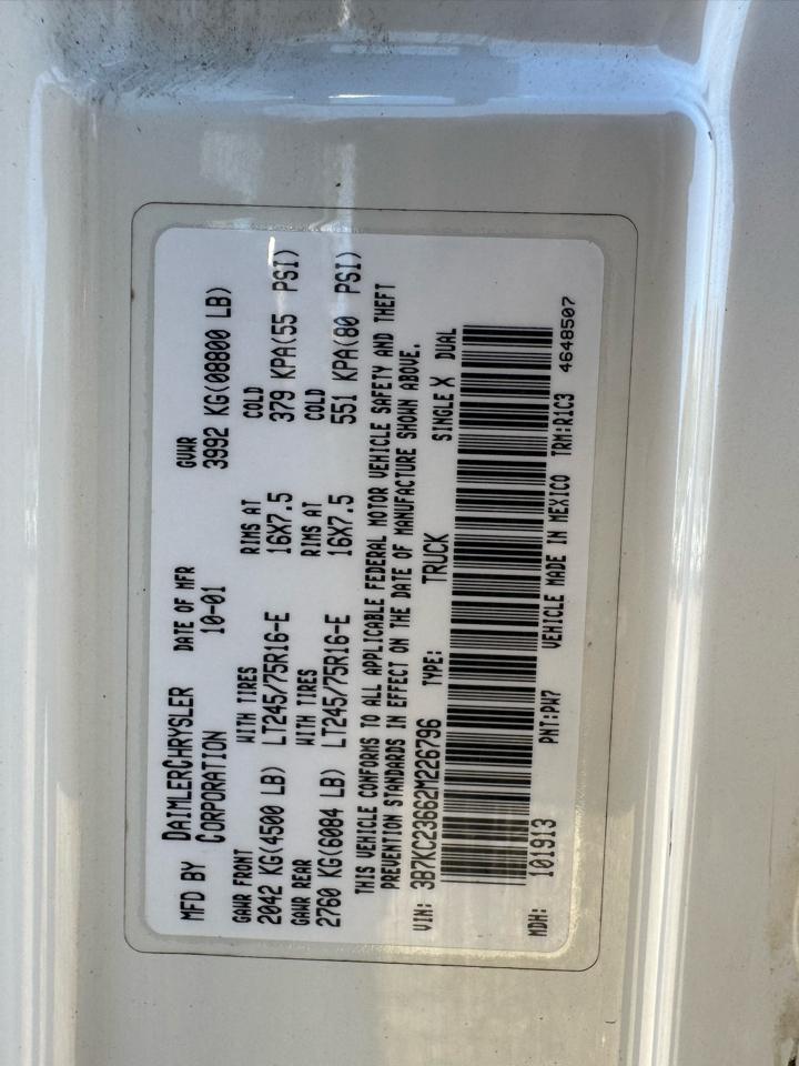 Dodge Ram 2500 4dr Quad Cab 139" WB HD 2002