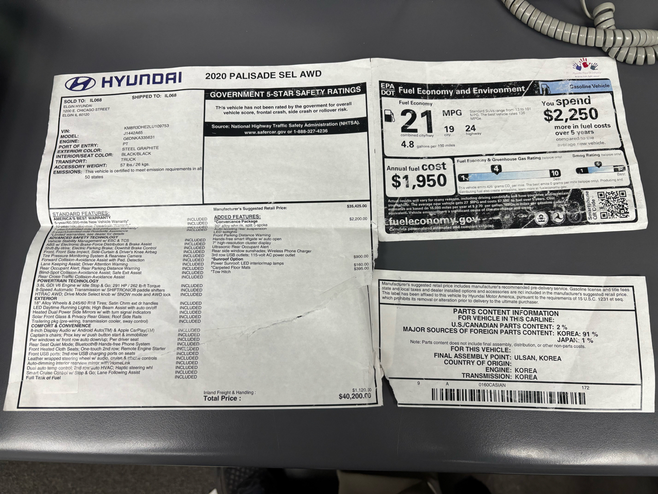 Hyundai Palisade SEL AWD 2020