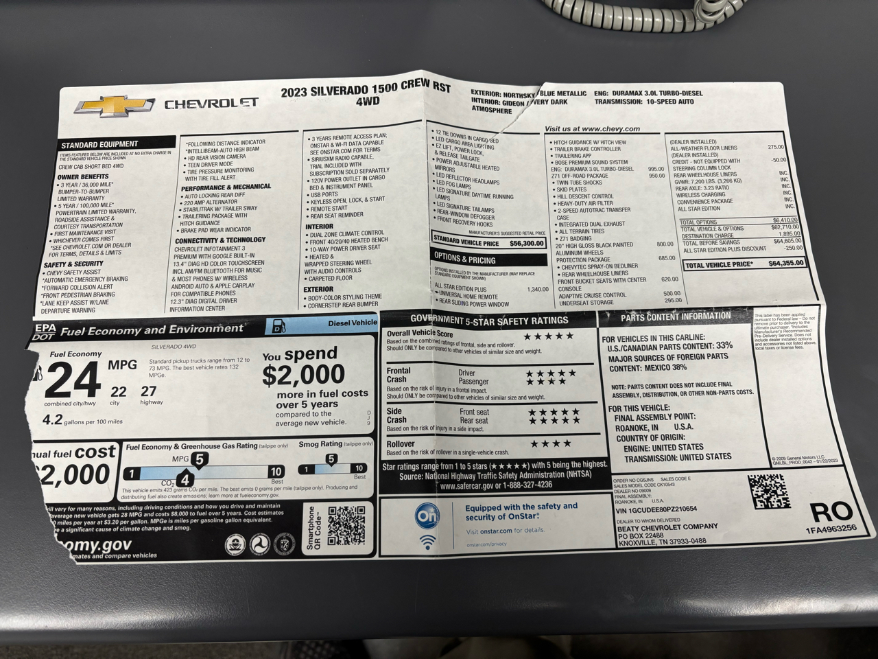 Chevrolet Silverado 1500 4WD Crew Cab 147" RST 2023