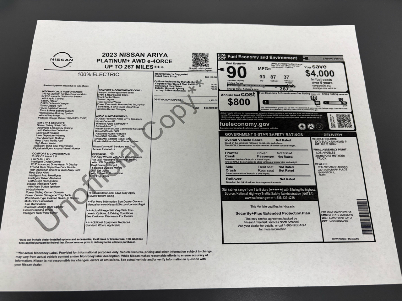 Nissan Ariya PLATINUM+ e-4ORCE AWD 2023
