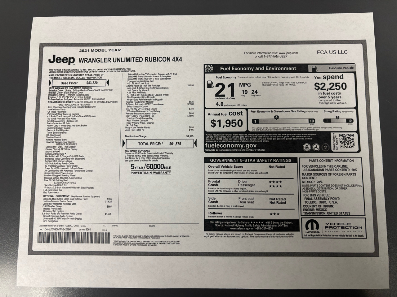 Jeep Wrangler Unlimited Rubicon 4x4 2021