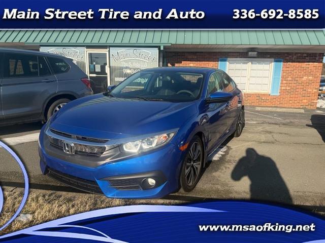 Blue 2017 Honda Civic EX-T Sedan Front-Wheel Drive Continuously Variable Transmission
