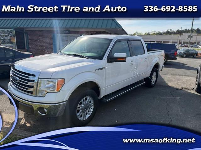 White 2014 Ford F-150 Lariat SuperCrew 4WD Pickup Truck Four-Wheel Drive Automatic