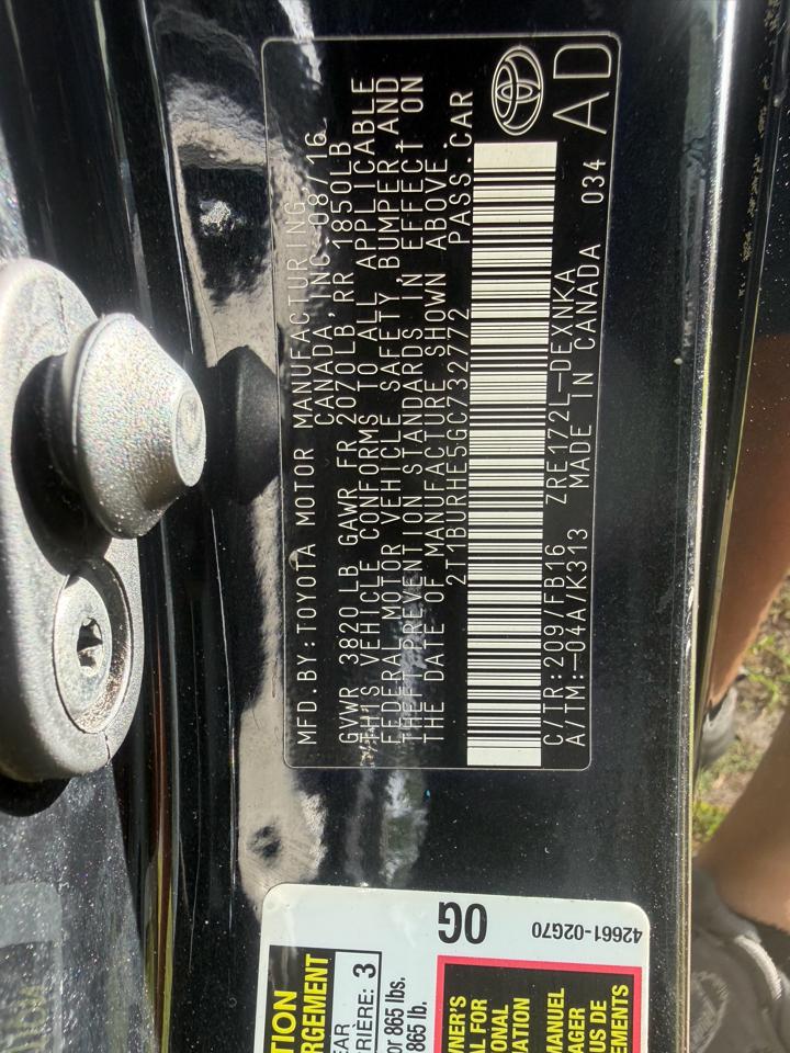 Toyota Corolla LE Plus CVT 2016