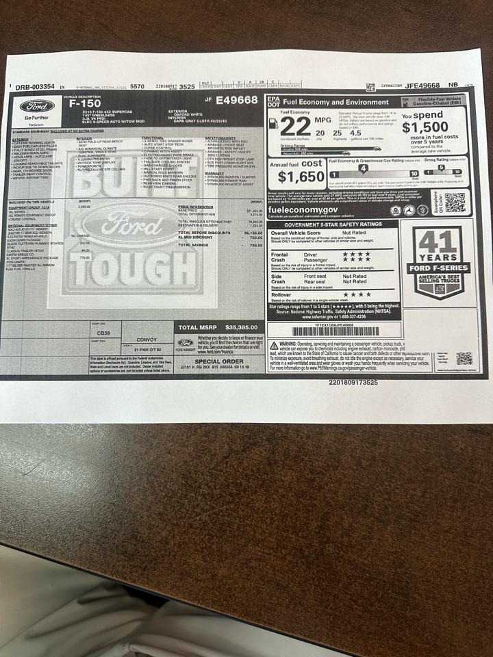 Ford F-150 XL SuperCab 6.5-ft. Bed 2WD 2018