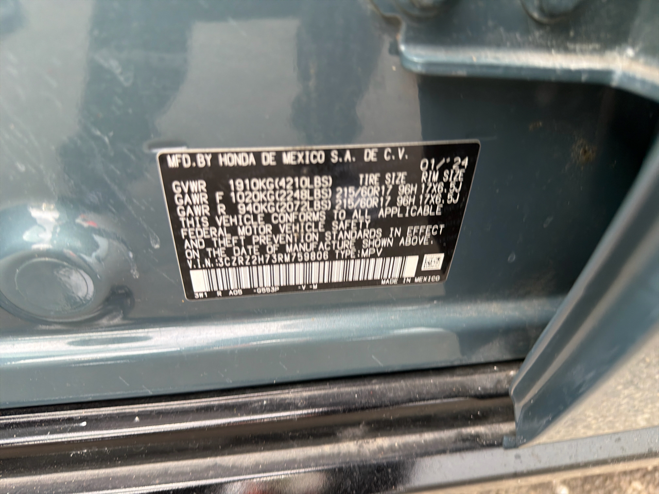 Honda HR-V EX-L AWD CVT 2024 Honda HR-V EX-L AWD CVT 2024