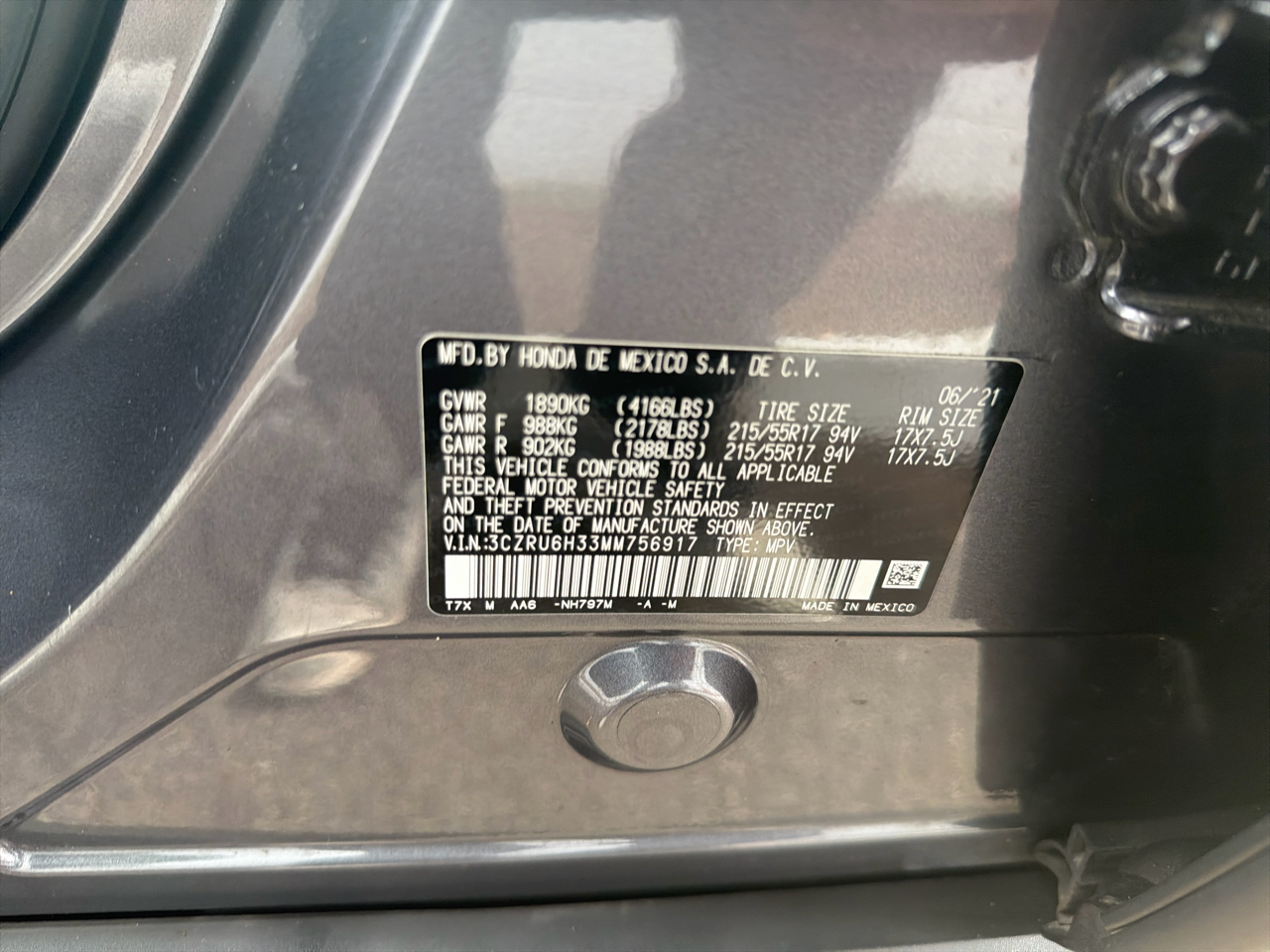 Honda HR-V LX AWD CVT 2021 Honda HR-V LX AWD CVT 2021