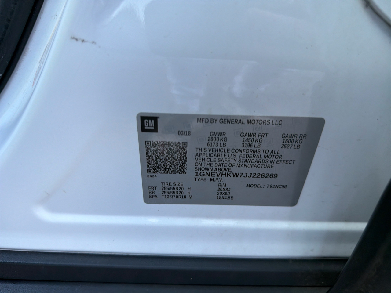 Chevrolet Traverse AWD 4dr LT Leather w/3LT 2018 Chevrolet Traverse AWD 4dr LT Leather w/3LT 2018