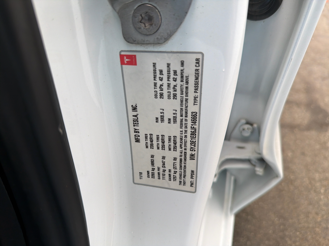 Tesla Model 3 Long Range Battery AWD 2018 Tesla Model 3 Long Range Battery AWD 2018