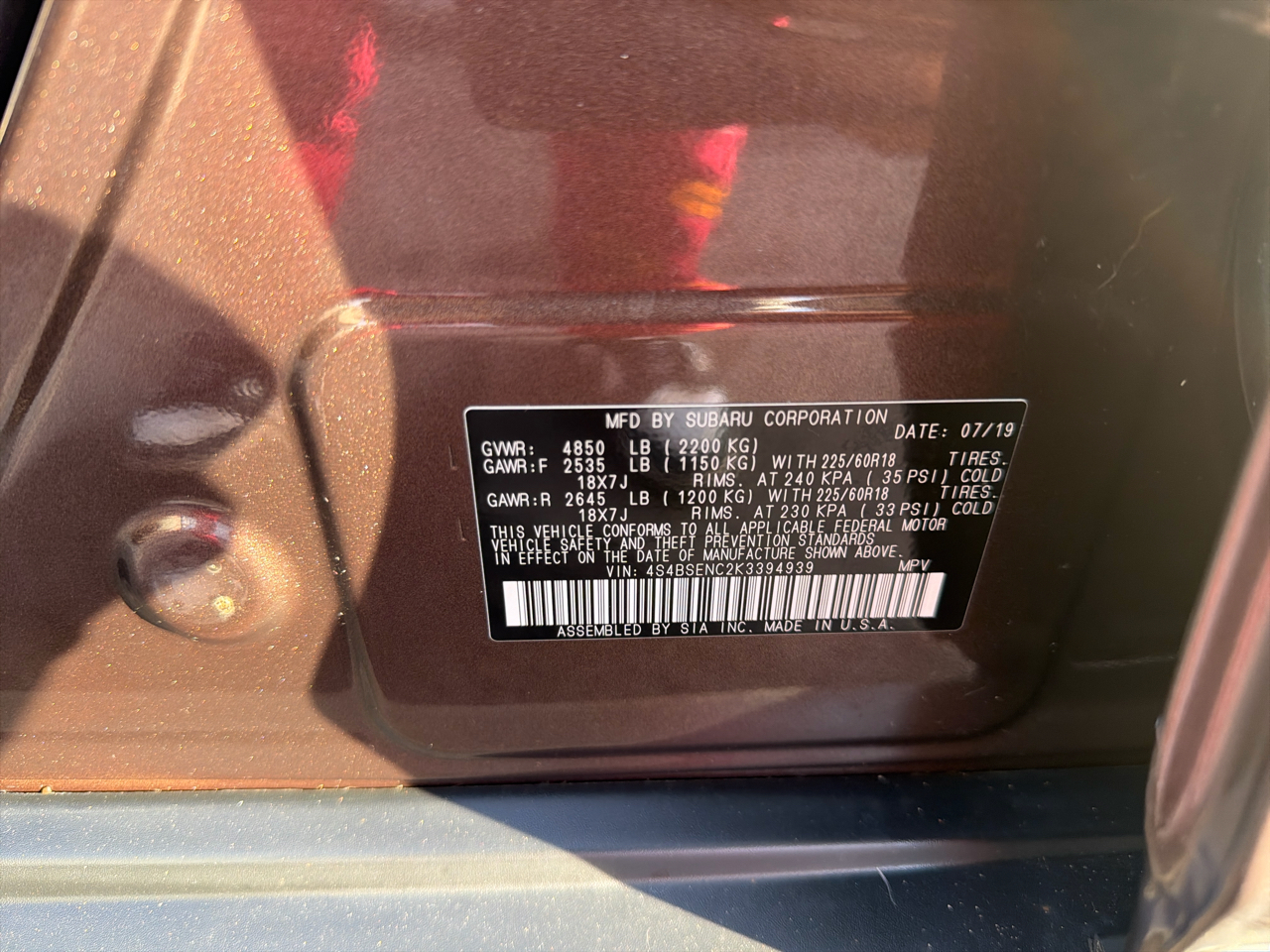 Subaru Outback 3.6R Limited 2019