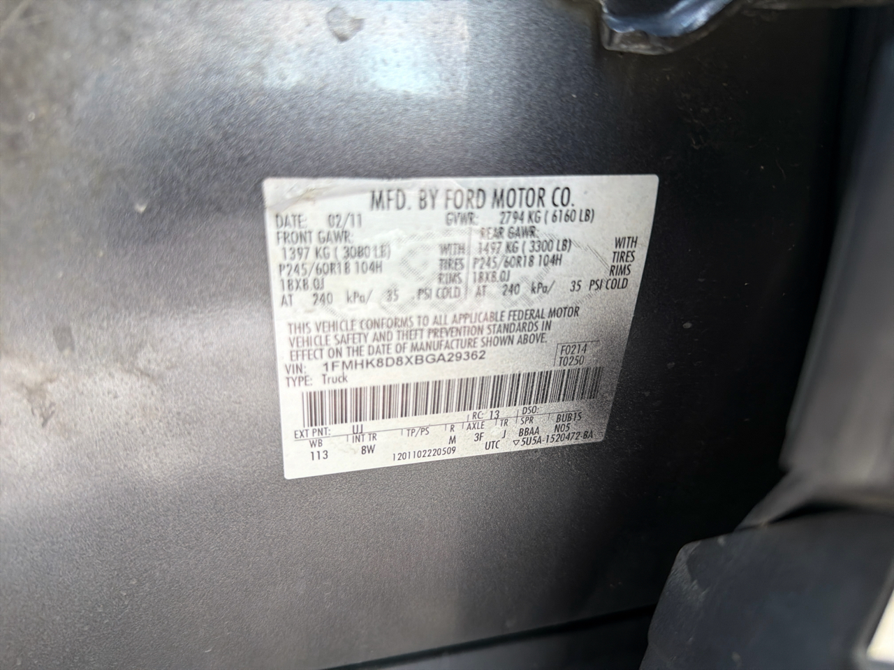 Ford Explorer 4WD 4dr XLT 2011