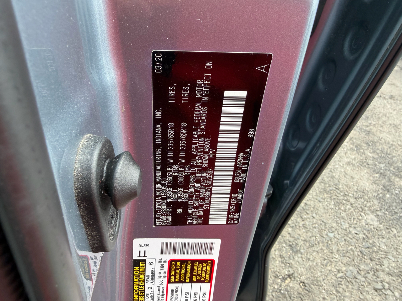 Toyota Highlander XLE AWD (Natl) 2020