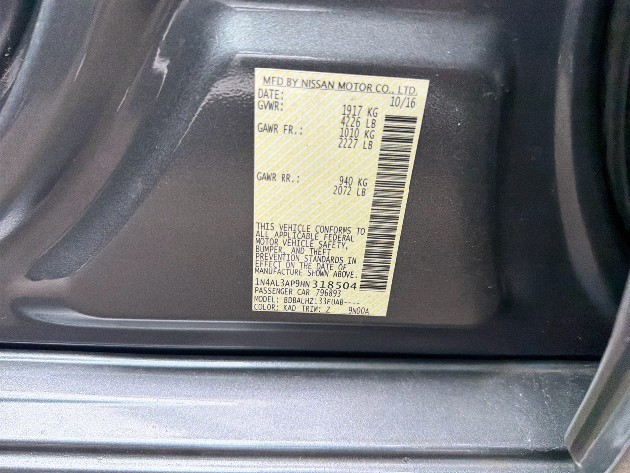 Nissan Altima 2.5 SR Sedan 2017