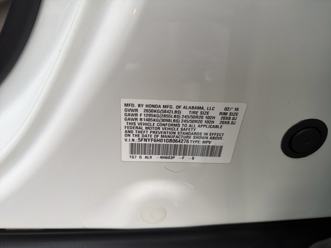 Honda Pilot AWD 4dr Elite w/RES & Navi 2016