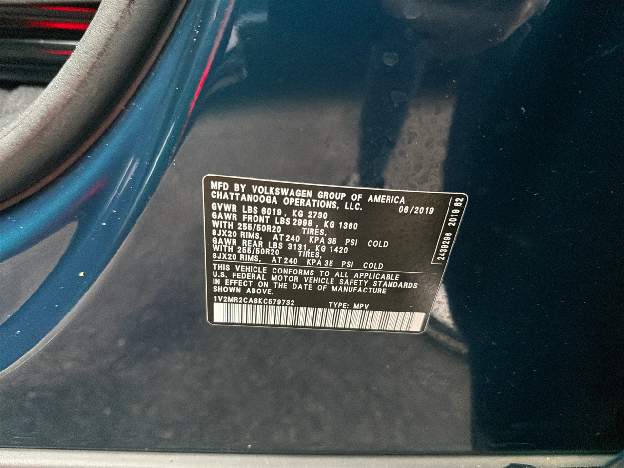 Volkswagen Atlas 3.6L V6 SEL 4MOTION 2019