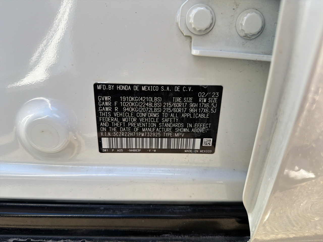 Honda HR-V EX-L AWD CVT 2023