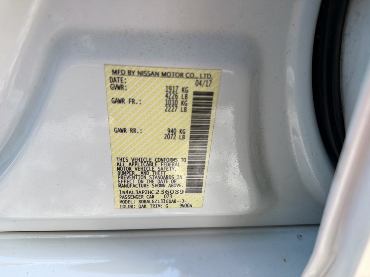 Nissan Altima 2.5 S Sedan 2017