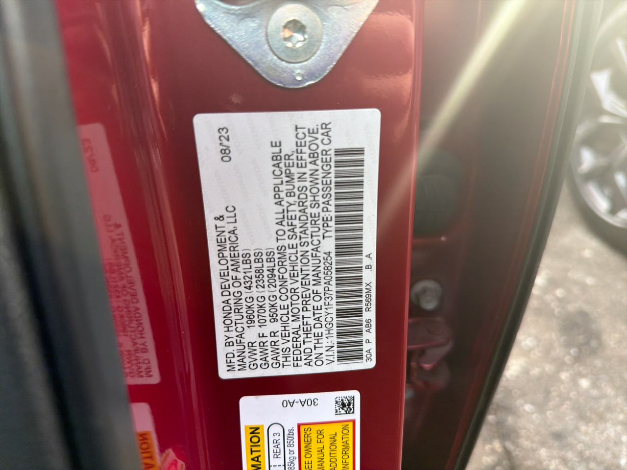 Honda Accord Sedan EX CVT 2023