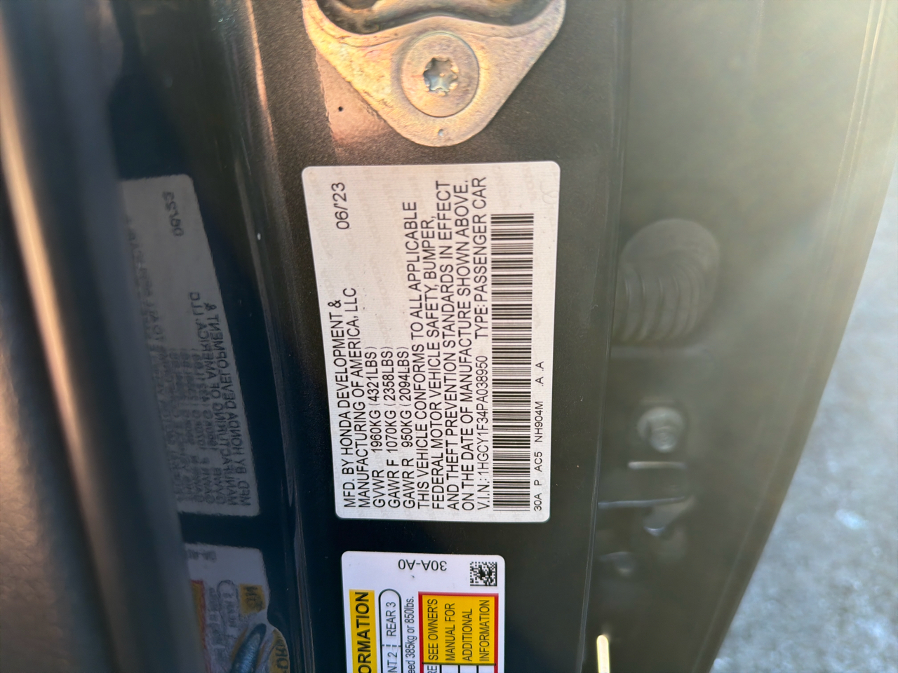 Honda Accord Sedan EX CVT 2023