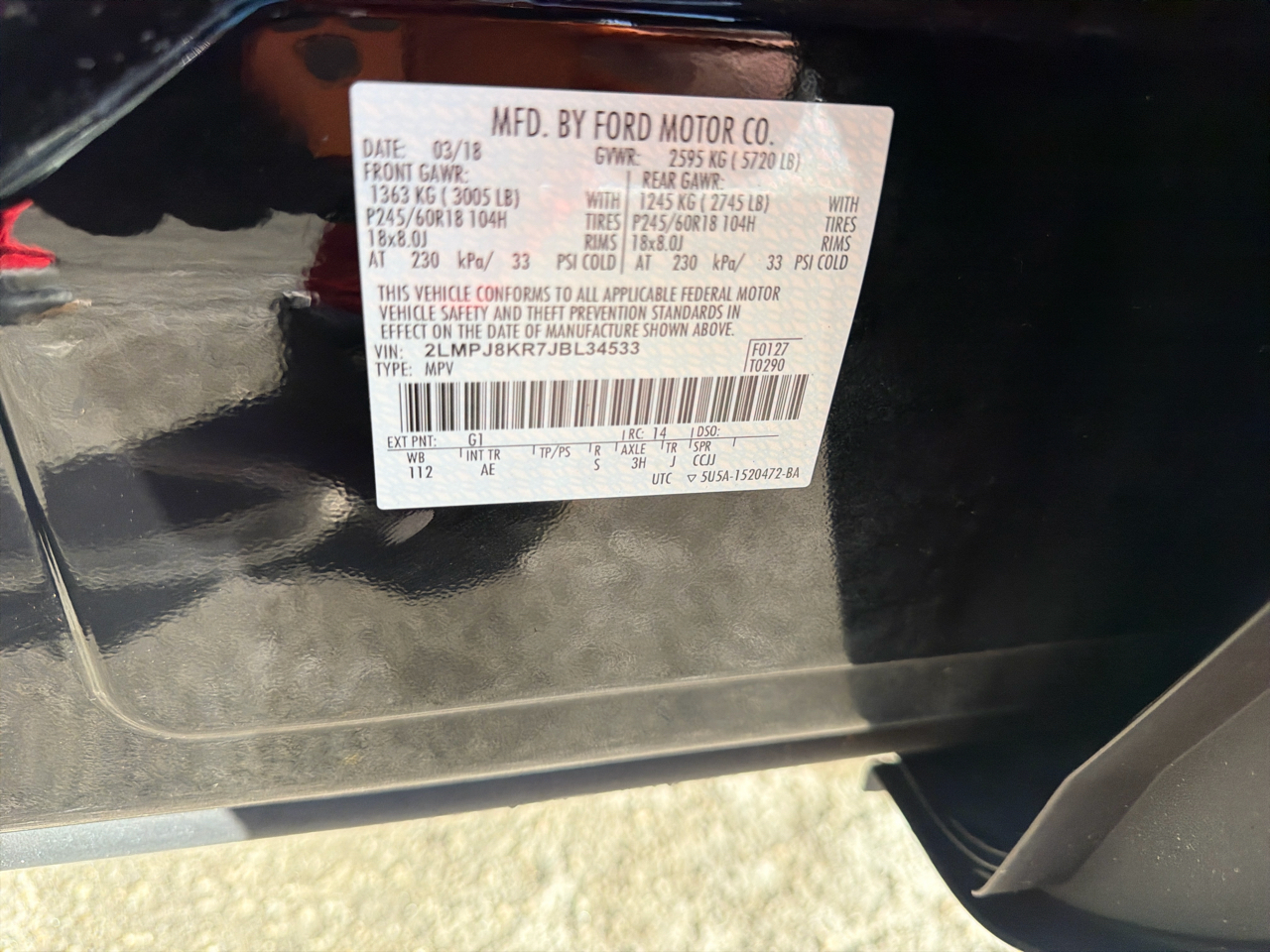 Lincoln MKX Select AWD 2018