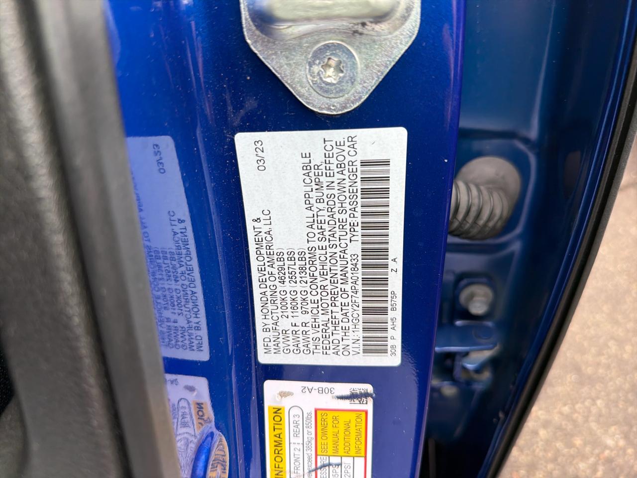 Honda Accord Hybrid Sport-L Sedan 2023