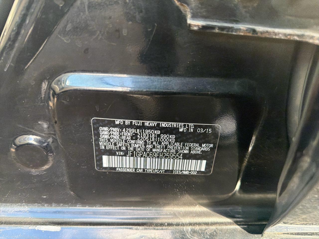 Subaru Impreza Wagon 5dr CVT 2.0i Premium 2015