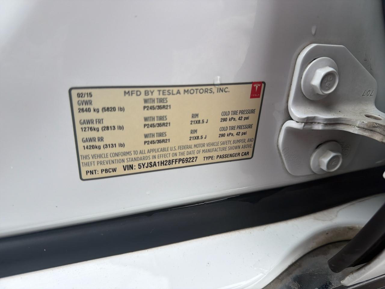 Tesla Model S 4dr Sdn AWD P90D 2015