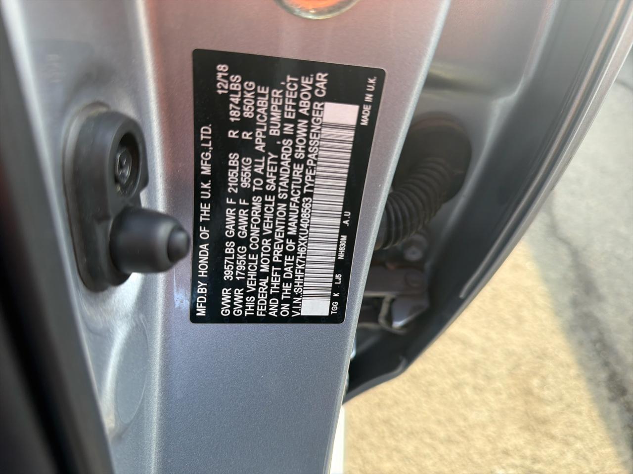 Honda Civic Hatchback EX CVT 2019