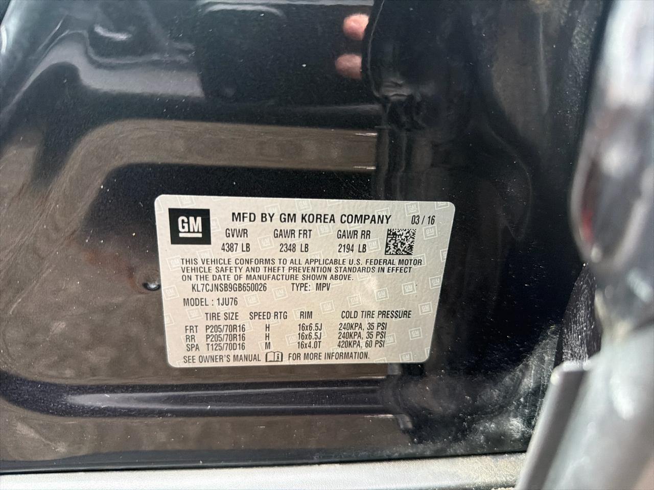 Chevrolet Trax AWD 4dr LS w/1LS 2016