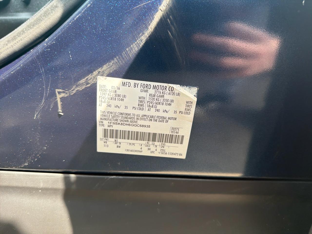 Ford Explorer 4WD 4dr XLT 2016