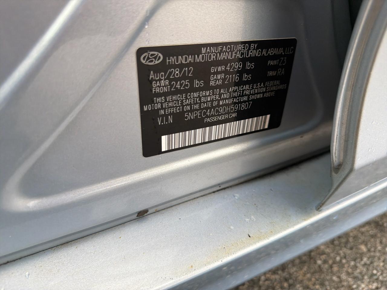 Hyundai Sonata 4dr Sdn 2.4L Auto Limited 2013