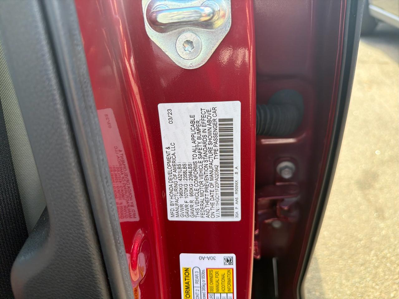 Honda Accord Sedan LX CVT 2023