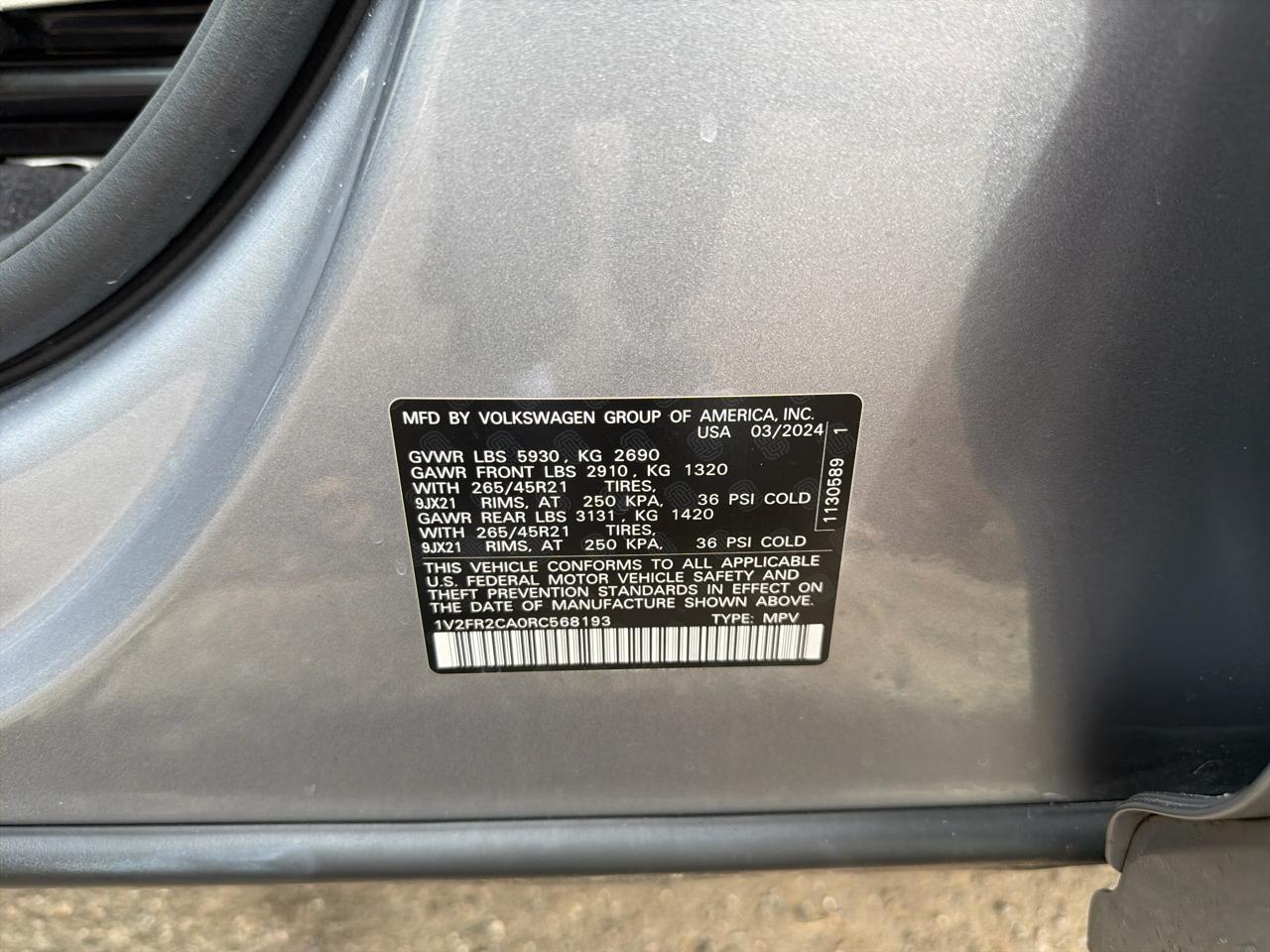 Volkswagen Atlas 2.0T SEL Premium R-Line 4MOTION 2024