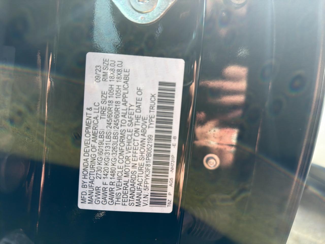 Honda Ridgeline Black Edition AWD 2023