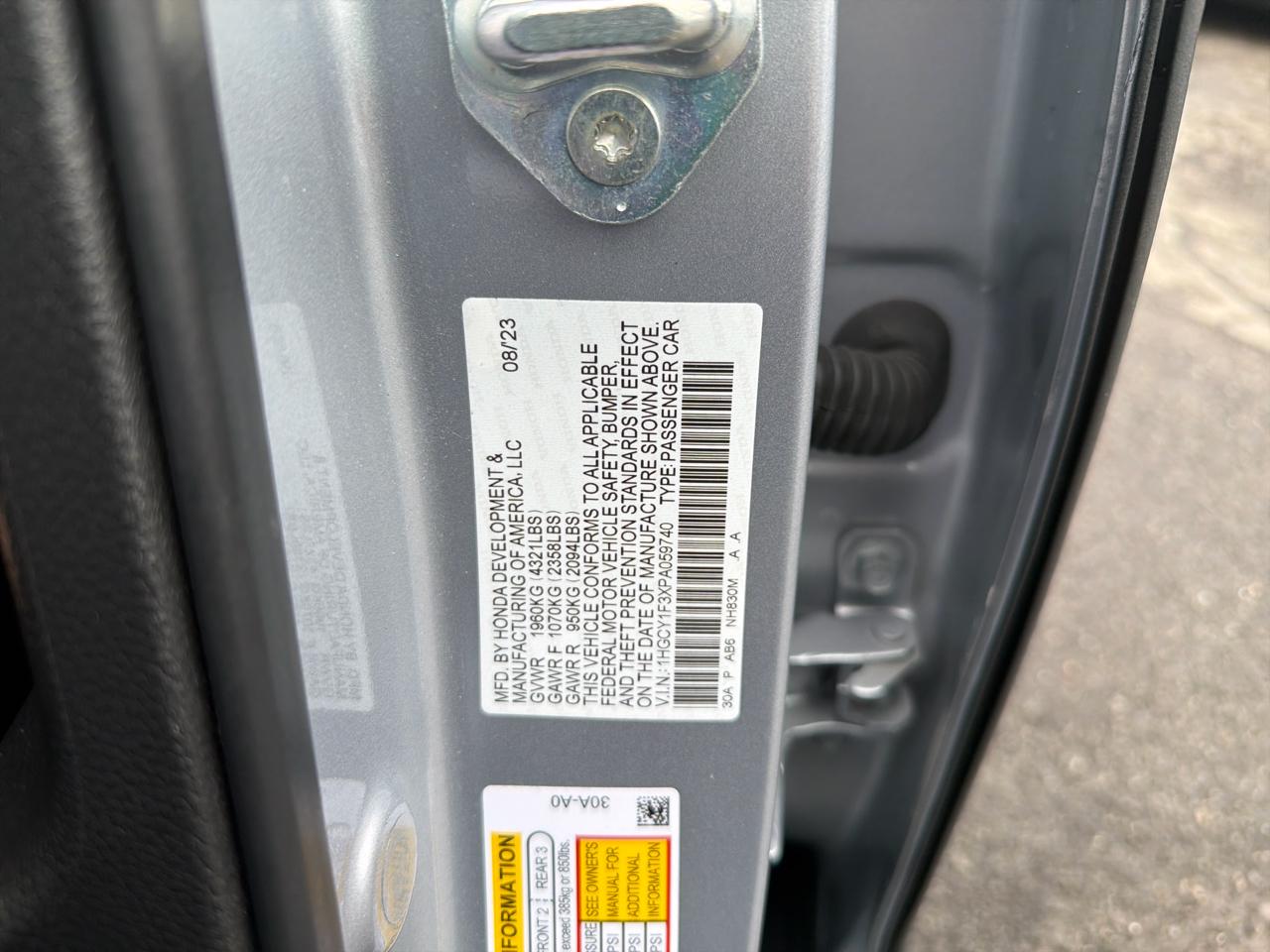 Honda Accord Sedan EX CVT 2023