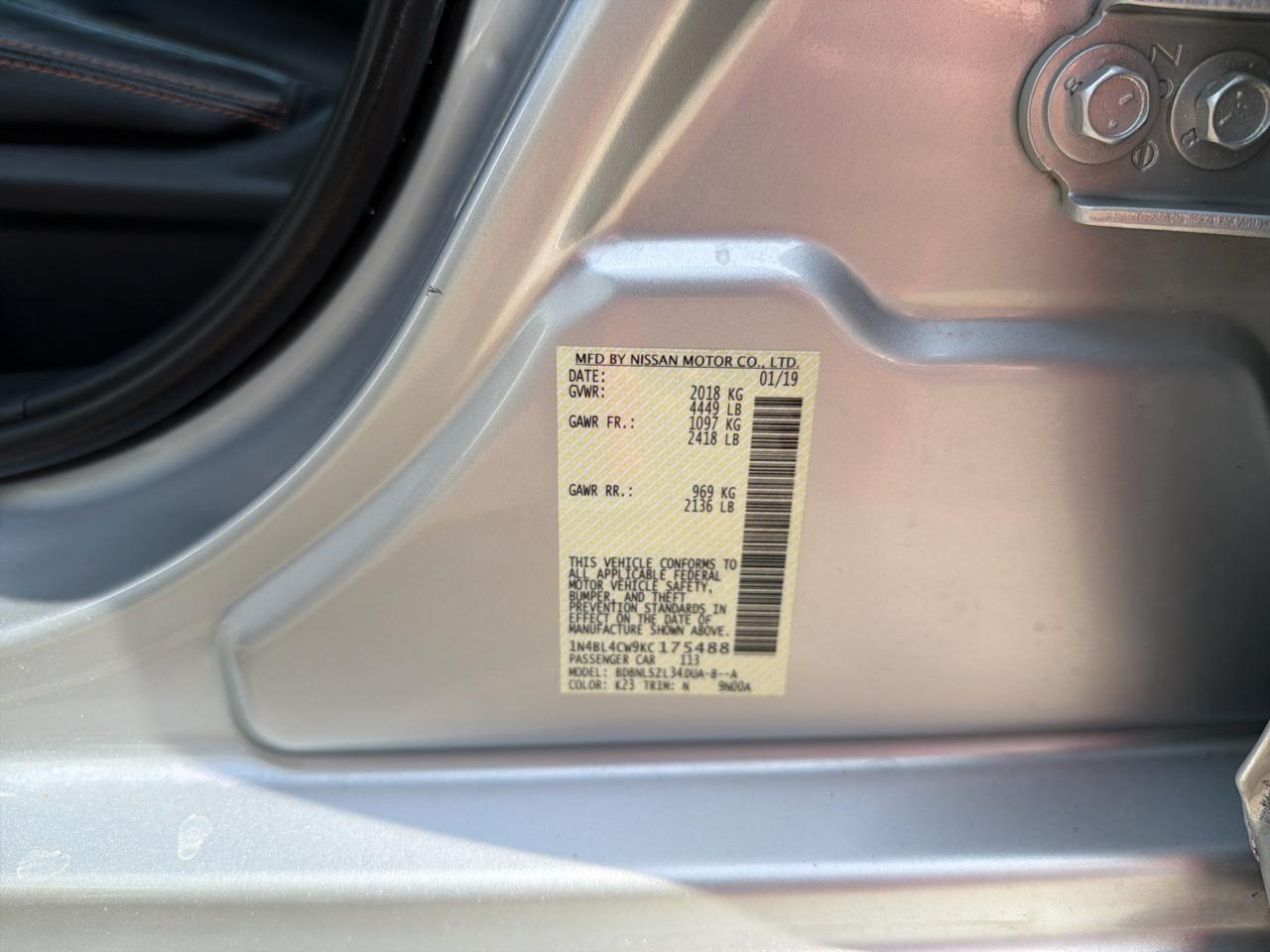 Nissan Altima 2.5 SR AWD Sedan 2019