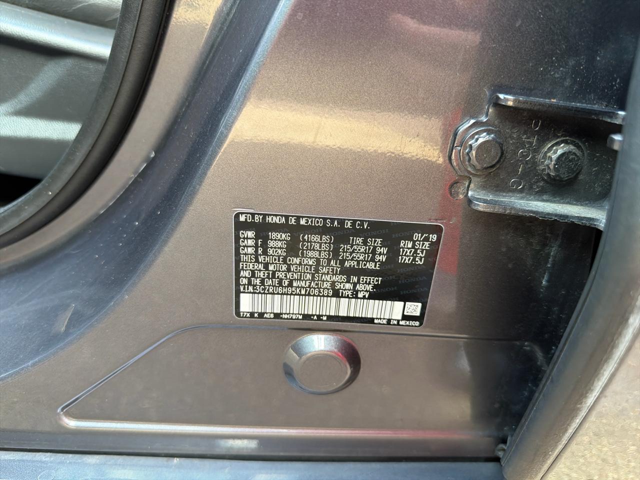 Honda HR-V Touring AWD CVT 2019