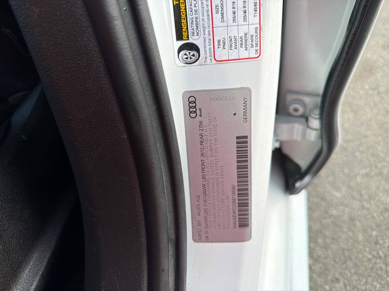 Audi A6 4dr Sdn quattro 2.0T Premium Plus 2016